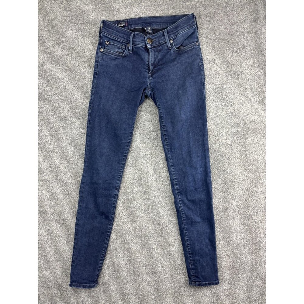 True Religion Casey Jeans Womens 27 Blue Low Rise Super Skinny Stretch Denim USA